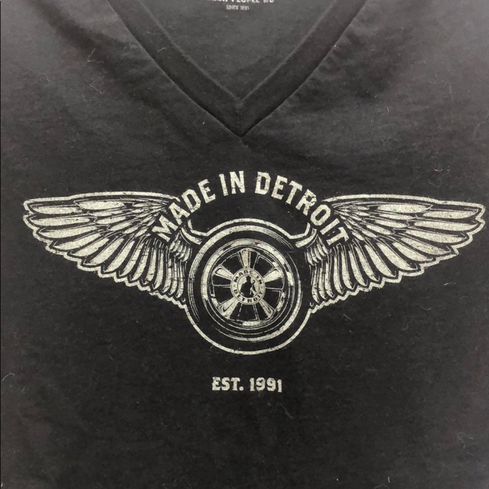 Made in Detroit Winged Wheel V-neck T-Shirt
